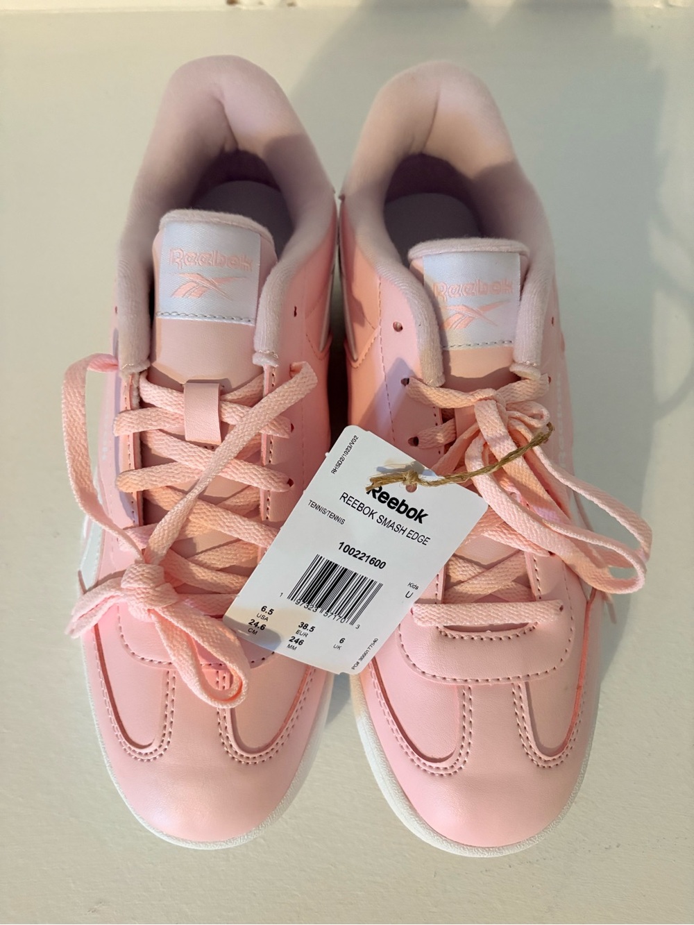 Reebok Pink Smash Edge Low-Top Sneakers
